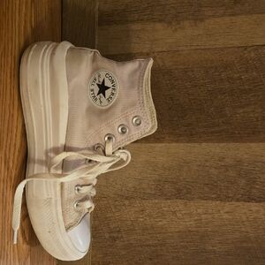 Converse High-Top Sneakers in Light Beige